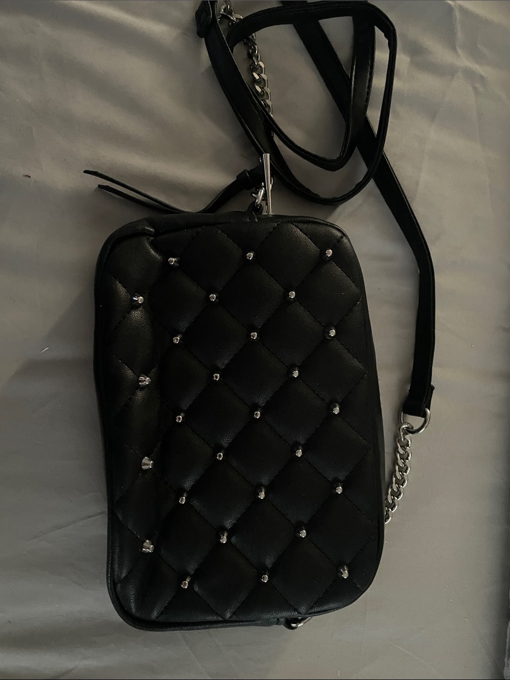 Rebecca Minkoff Black Quilted Studded Crossbody